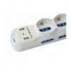 Multipresa 6 Posti Italiana Bipasso con 2 Prese USB Bianca