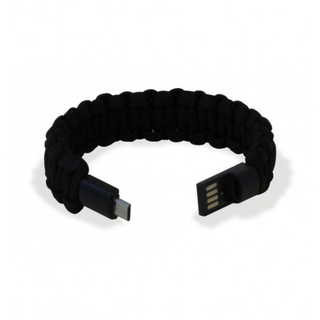 Bracciale Paracord con Micro USB Nero ICOC MUSB-BRACBK
