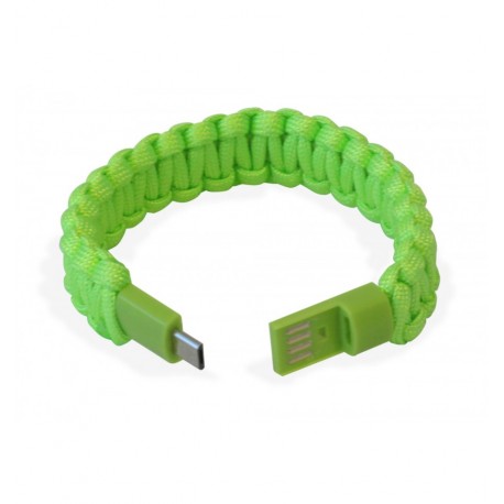 Bracciale Paracord con Micro USB Verde ICOC MUSB-BRACG