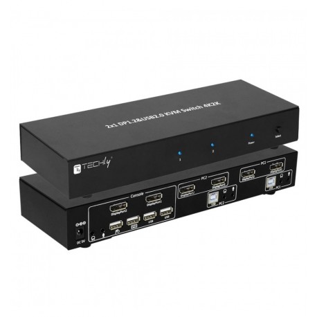 Switch KVM 2 porte DisplayPort1.2 per doppio Monitor IDATA DP-KVM2