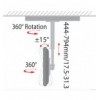 Staffa telescopica per installazione TV LED/LCD a soffitto