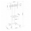 Supporto mobile da pavimento per TV LED/LCD 32-70'' con mensola