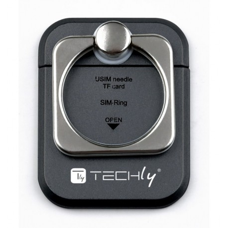 Anello e Supporto per Smartphone Nero I-SMART-RINGB