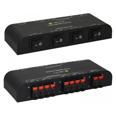 Commutatore audio per casse acustiche 4 vie con Terminali a pressione IDATA AU-268
