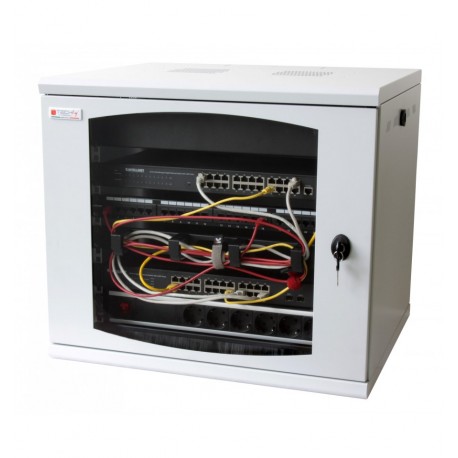 Armadio Rack 19'' a muro 16 unità sezione unica prof. 500mm Grigio I-CASE EW-2015G5