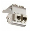 Adattatore per Moduli Keystone 2xRJ45 per guida DIN