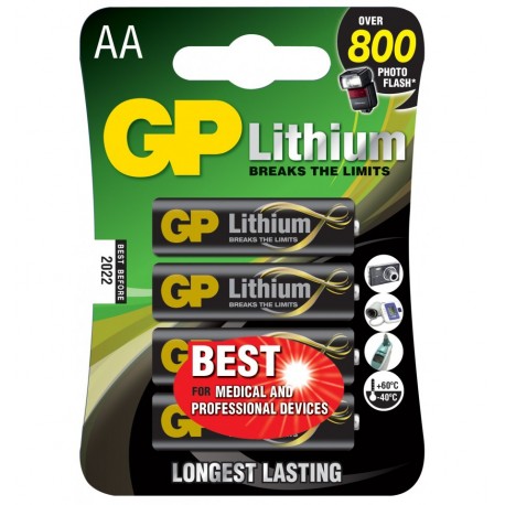 Blister 4 Batterie Litio Stilo AA 1