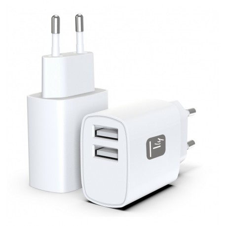 Caricatore Alimentatore 2x USB-A 12W da Muro IPW-USB-12W2A