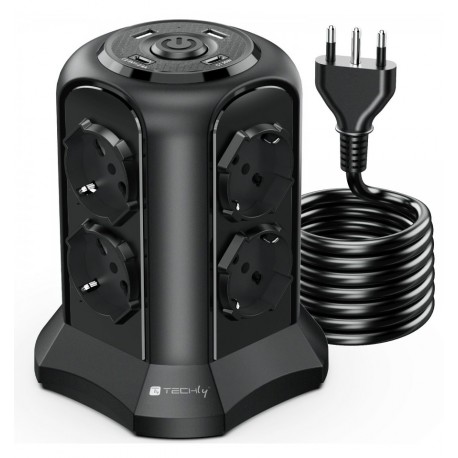 Multipresa da Tavolo a Torretta Salvaspazio 8 Prese Schuko 2 USB-A e 2 USB-C™ IUPS-PCP-TOWER02