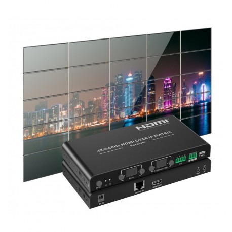 Ricevitore per Matrix Extender HDMI Over IP 4K su Cavo Cat.6 fino a 120m Multiview Ipcolor iMMS IDATA HDMI-MX02RMV