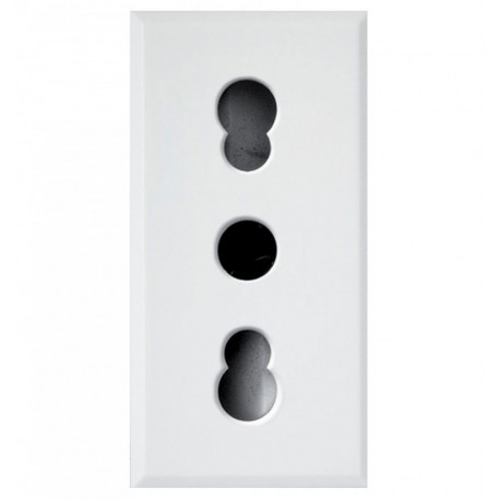 WHITEK S44 Presa bipasso 2P+T 10/16A 250V 1 Modulo Bianco Opaco