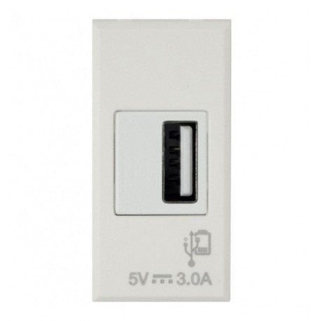 WHITEK S44 Caricatore USB-A 3A 240V 1 Modulo Bianco Opaco