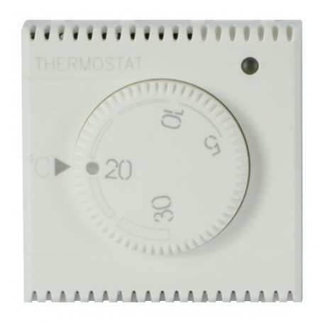 WHITEK S44 Termostato Elettronico con Manopola 230V NA+NC 5A 2 Moduli Bianco Opaco ICV-446085