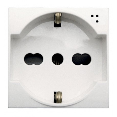 WHITEK S44 Presa Schuko Bipasso 2P+T 10/16A 250V Bianco Opaco