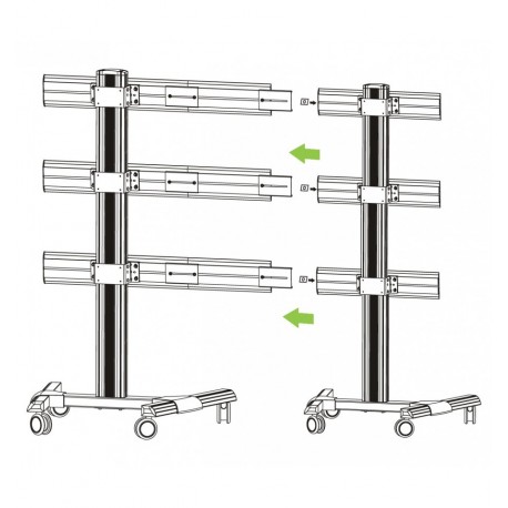 Kit Staffe e Braccio di Giunzione per Supporto Video Wall da Pavimento ICA-TRXVW-KIT