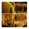 Catena Luminosa 400 Luci LED a Cascata Bianco Caldo IP44 con Timer