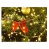 Stringa di 50 Luci LED a Grappolo di Filo d'argento Bianco Caldo IP44