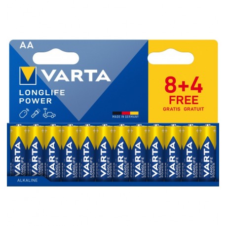 Confezione 12 Batterie Varta Longlife Power Stilo AA IBT-KVT-LR06LLP12P