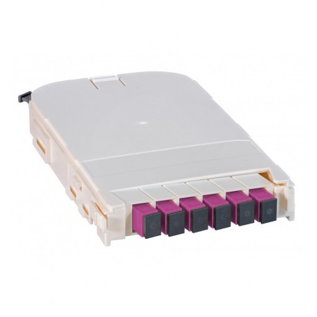 Scatola di Giunzione Fibra Ottica Modulo FTTH con 6 Adattatori SC Ceramici OM4 I-CASE FTTH-6SCOM4