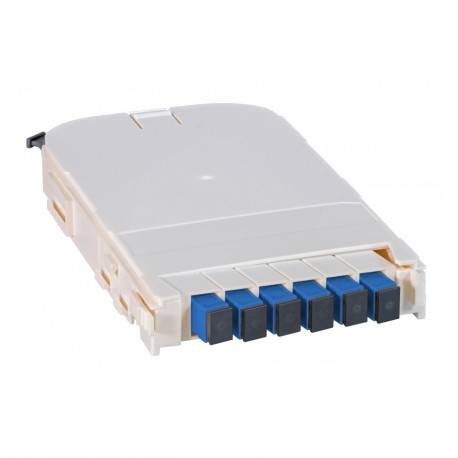 Scatola di Giunzione Fibra Ottica Modulo FTTH con 6 Adattatori SC Ceramici OS2 I-CASE FTTH-6SCOS2