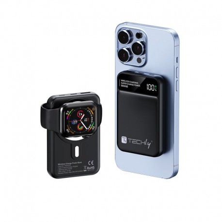 Power Bank Wireless Magnetico 3 in 1 con LED 10.000 mAh 22