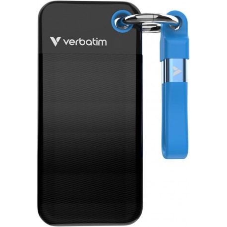 Pocket SSD Portachiavi con Attacco per Cavo USB-C™ 1TB Nero Blu IC-32191