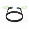 Cavo di rete Patch Slim Angolato 90° Rame TPE Cat. 6A Nero UTP 0,5 m