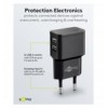 Caricatore da Muro 2 porte USB-A Slim Design 12W Nero IPW-USB-224B