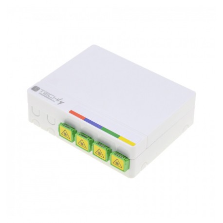 Scatola di connessione indoor FTTH per 4 fibre SC-APC a muro o guida Din I-CASE FTTH4SC