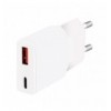 Caricatore Alimentatore GaN USB-C™ (PD) + USB-A (QC) da Muro 30W Bianco IPW-USB-30WACL