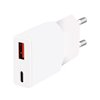 Caricatore Alimentatore GaN USB-C™ (PD) + USB-A (QC) da Muro 20W Bianco IPW-USB-20WACL