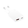 Caricatore Alimentatore GaN USB-C™ (PD) + USB-A (QC) da Muro 20W Bianco