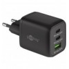 Nano Caricatore Alimentatore GaN 2xUSB-C™ (PD) + USB-A (QC) da Muro 65W Nero IPW-USB-65W2C1ANB