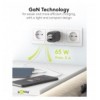 Nano Caricatore Alimentatore GaN 2xUSB-C™ (PD) + USB-A (QC) da Muro 65W Nero