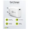 Caricatore Alimentatore GaN USB-C™ PD da Muro 25W Bianco