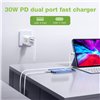 Caricatore Alimentatore GaN USB-C™ 30W e USB-A QC3.0 da Muro