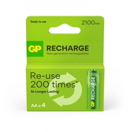 Blister 4 Batterie Ricaricabili AA Stilo 2100 mAh GP ReCyko IC-GP201258