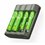 Caricabatterie per AA e AAA con 2 Batterie AA e 2 Batterie AAA Incluse