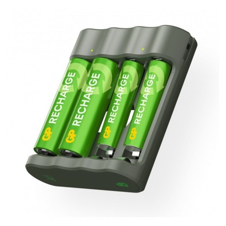 Caricabatterie per AA e AAA con 2 Batterie AA e 2 Batterie AAA Incluse IC-GP202270