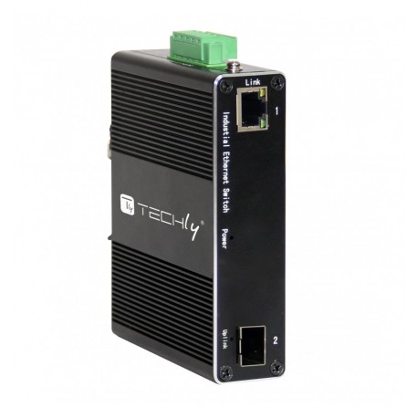 Convertitore Ethernet Industriale Gigabit 1 porta RJ45 a 1 porta SFP Non Gestito I-SWHUB 1011G