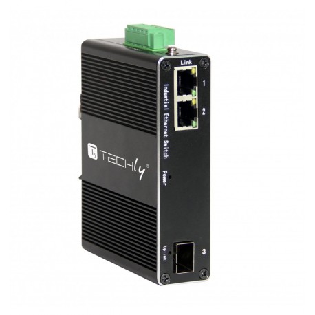 Convertitore Ethernet Industriale Gigabit 2 porte RJ45 a 1 porta SFP Non Gestito I-SWHUB 1021G
