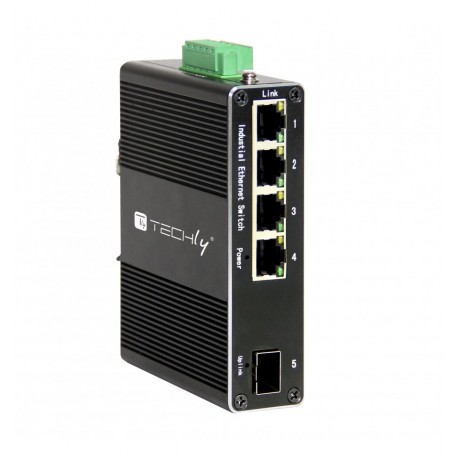 Convertitore Ethernet Industriale Gigabit 4 porte RJ45 a 1 porta SFP Non Gestito I-SWHUB 1041G