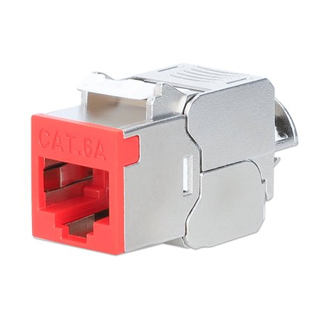 Frutto Keystone RJ45 Cat.6A 10G Slim STP Toolless Rosso IWP-MD C6A/STRE