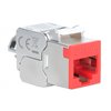 Frutto Keystone RJ45 Cat.6A 10G Slim STP Toolless Rosso