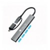 Hub USB-A USB-C™ 3.2 a 4 porte USB-A Slim in Metallo