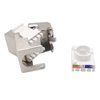 Frutto Keystone RJ45 Cat.6A 10Gigabit FTP 180° Toolless con Otturatore