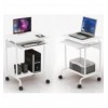 Scrivania Mobile ''Compact'' per Computer Ripiano Tastiera Scorrevole Bianco ICA-TB S005W
