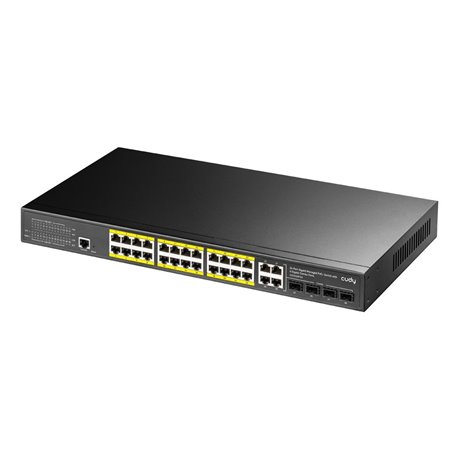 Switch Gigabit PoE+ a 24 porte con 4 porte Gigabit Combo