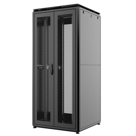 Armadio Server Rack 19'' 800x1000 38U Nero Porta Grigliata Doppio Battente serie Evolution Ventilato I-CASE EV-3881V2PBF