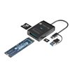 Adattatore USB-A/USB-C™ a NVME/SATA M.2 con Lettore Memorie SD/TF